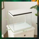 Akvarium Fisktank med Filtersystem Vit av Glas för Fiskar Kompakt Akvarium med LED Belysning och Vattenpump 41 l