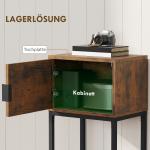 Konsolbord Smalt Rustik Brun Trä och Metall för Hall och Vardagsrum med Skåp Industriell Design 40x30x76 cm