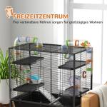 Hamsterbur Gnagarbur Svart av Metall och Plast för Gerbiler och Hamstrar Komplett med Hjul och Rör
