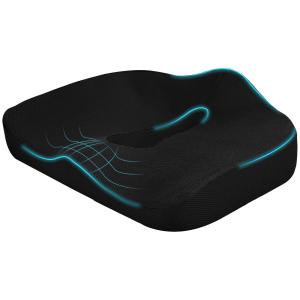Sittdyna Svanskotadyna Svart av Memory Foam för Kontorsstol Ortopedisk Dyna för Ryggsmärta Ergonomisk