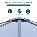 Lyxig Trädgårdspaviljong i Aluminium, Stabilt Partytält med Polykarbonattak, Väderbeständigt Uterum för Sommarfester, Brun/Beige, 3 x 3,6 m
