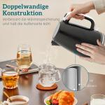 Frukostset 2 Delar Svart Plast och Rostfritt Stål för Kök Vattenkokare och Brödrost 2 Skivor med 7 Rostningslägen 2200W