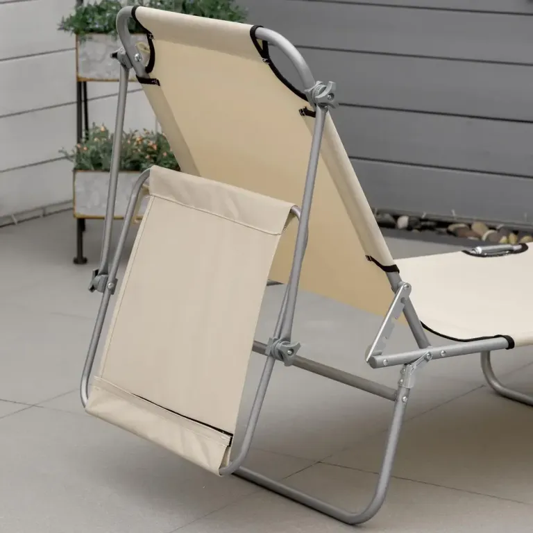 Hopfällbar Solsäng med Soltak Strandstol 187 x 58 x 36 cm