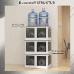 Förvaringslåda Dynlåda Vit av Plast för Förvaring 69L Stapelbar Kista med Hjul Hopfällbar 5-Sidig Åtkomst