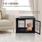 Hundhus med Bordsyta Liten Djurbur Inomhusbruk MDF och Metall Svart 81 X 58,5 X 66 Cm