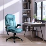 Gamingstol med Massage och Värme, Ergonomisk Kontorsstol i Blått Konstläder, Bekväm Spelstol med Hög Rygg, Blå, 68 x 72 x 110-120 cm, 120 kg