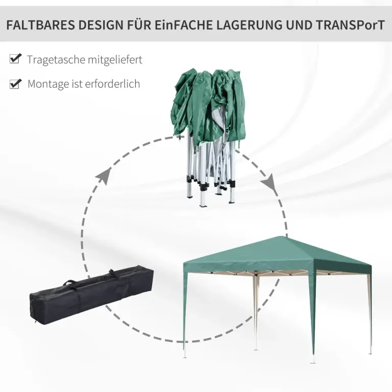 Paviljong Partytält Gazebo Pop-up Fällbart Lusthus 2,95 x 2,