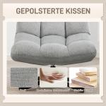 Fåtölj Roterbar Bred Ljusgrå Chenille och Stål för Vardagsrum Loungestol med Mjuk Sits och Vattenavvisande Tyg Modern Design Bekväm
