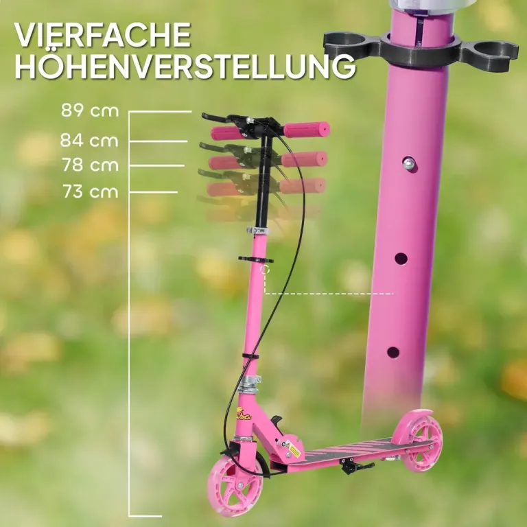 Sparkcykel Barnsparkcykel Hopfällbar Rosa av Metall