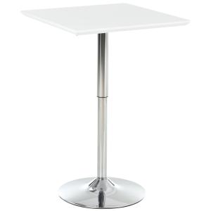 Bistrobord Pub Barbord Höjdjusterbart Fyrkantigt 60 X 60 Cm Stål för Kök eller Trädgård Vit 71-92 Cm