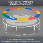 Trampolintillbehörsset Kantskydd Färgglad Plast och Skum Säkerhetsnät för Studsmatta 366 Cm