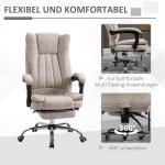 Ergonomisk Kontorsstol med Fotstöd, Bekväm Snurrstol i Mikrofiber med Liggfunktion, Avslappnande Arbetsstol för Långa Dagar, Grå, 63 x 71 x 110-118 cm