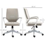 Ergonomisk Kontorsstol i Beige Tyg, Bekväm Skrivbordsstol med Svankstöd, Justerbar Arbetsstol för Hemmakontor, Beige, 120 kg