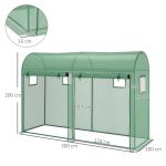 Rymligt Folieväxthus med 4 Fönster, Drivhus i Tunnelmodell för Trädgård, Stabil Konstruktion i Stål och PE-Plast, Grön, 300 x 100 x 200 cm