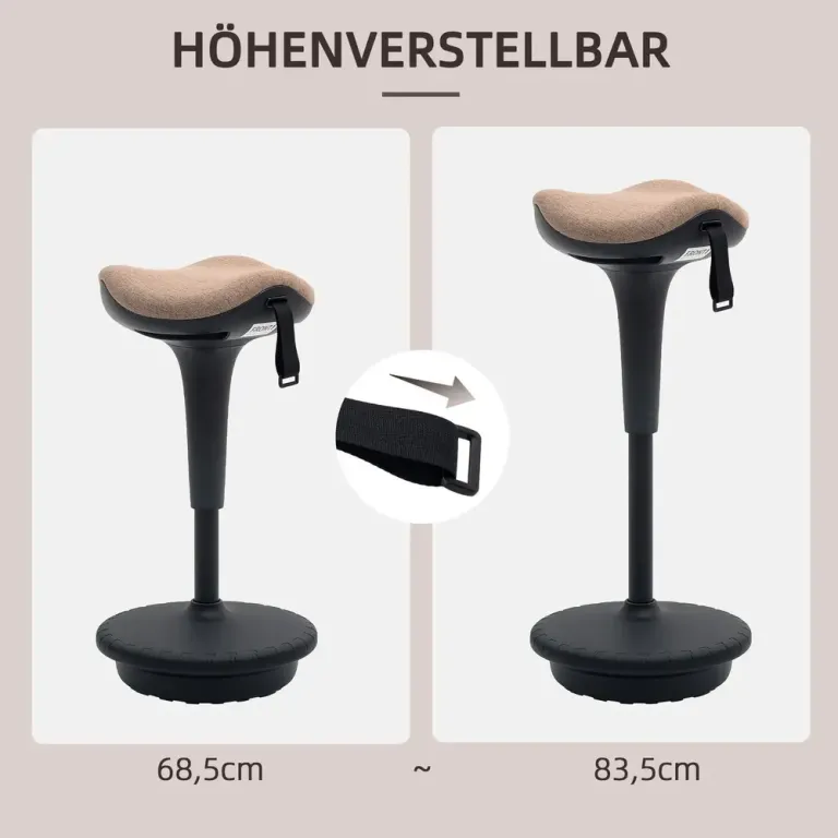 Kontorspall Arbetspall med Vridfunktion Brun 68,5-83,5 cm