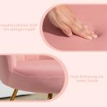 Stoppad Accentstol med Lotus-design Ryggstöd och Metallben, Rosa
