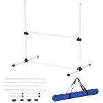 Agility Häckset Hundträning 4 Häck och Slalomstänger Plast för Aktiv Hundträning Vit 99 X 65 X 94 Cm