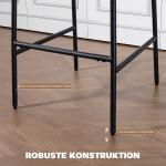 Barstolar 2-Pack Grå Tyg och Stål för Köksö och Bar Vadderad Sits med Ryggstöd och Fotstöd Modern Industriell Design Bekväm
