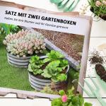 Upphöjd Bädd Odlingslåda Silver av Metall för Trädgård Set med 2 Blomlådor med Öppen Botten Örtbädd Robust 60 x 60 x 30 cm