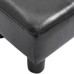 Chesterfield Pallbänk Svart Konstläder och Trä för Vardagsrum och Hall Klassisk Design 40 X 30 X 24 Cm