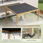 Pergola Trädgårdspaviljong Natur av Aluminium och Tyg för Gård och Balkong Justerbart Tak med UV-Skydd Altanskydd 3 x 3 m