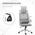 Kontorsstol Snurrstol Svart av Mesh och Metall för Kontor Ergonomisk med Justerbart Nackstöd och Armstöd Svankstöd