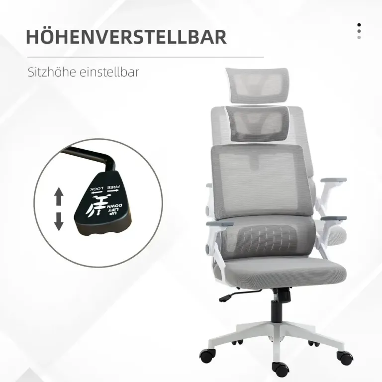 Kontorsstol Snurrstol Svart av Mesh och Metall Ergonomisk