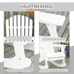 Adirondack Gungstol i Trälook, Bekväm Trädgårdsstol för Avkoppling, Väderbeständig Design för Uteplatsen, Vit, 77 x 94 x 97 cm