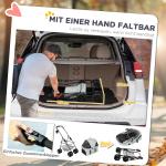 Hundvagn Husdjursvagn 3-i-1 Hopfällbar Ljusgrå av Oxford Tyg och Metall för Små Hundar och Katter Transportväska 4 kg