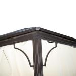 Lyxig Paviljong Trädgårdspaviljong Brun Beige Aluminium med Genomskinligt PC-Tak för Trädgård 300 X 300 X 260 Cm