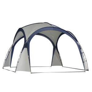 Kupolformat Partytält och Solskydd Rymligt Eventtält Glasfiberstänger för Camping och Strand Krämvit Blå 3,5 X 3,5 X 2,3 M