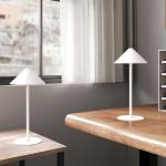 LED Bordslampa med USB-kabel, Touch Switch och Uppladdningsbar i Metall, Vit