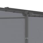Pergola med Soltak, Modern Trädgårdspaviljong med Sidoväggar, Vattenavvisande Takduk i Polyester, Mörkgrå, 2,97 x 2,95 m