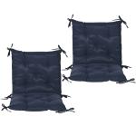 Sittdynor 2-pack med Bindband och Tjock Vaddering för Trädgårdsstolar Hållbar och Bekväm Mörkblå Tyg 98 x 50 cm