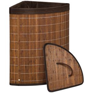 Tvättkorg med Avtagbart Lock, 55 L, Brun, 38 x 38 x 57 cm
