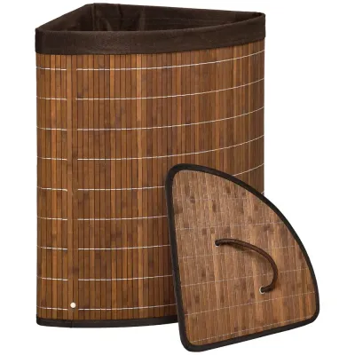 Tvättkorg med Avtagbart Lock 55 l Brun 38 x 38 x 57 cm