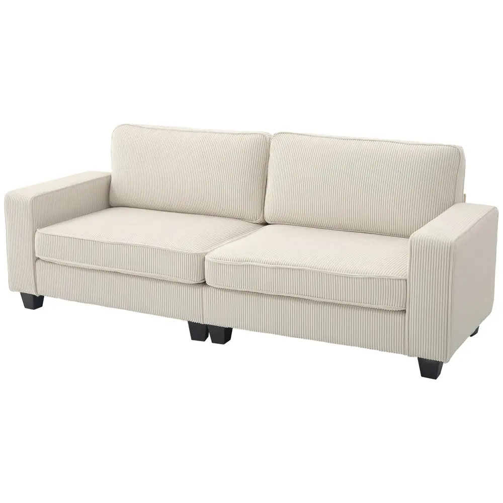 Soffa 3-Sits Soffa med Armstöd Krämvit av 227 x 84 x 87 Cm