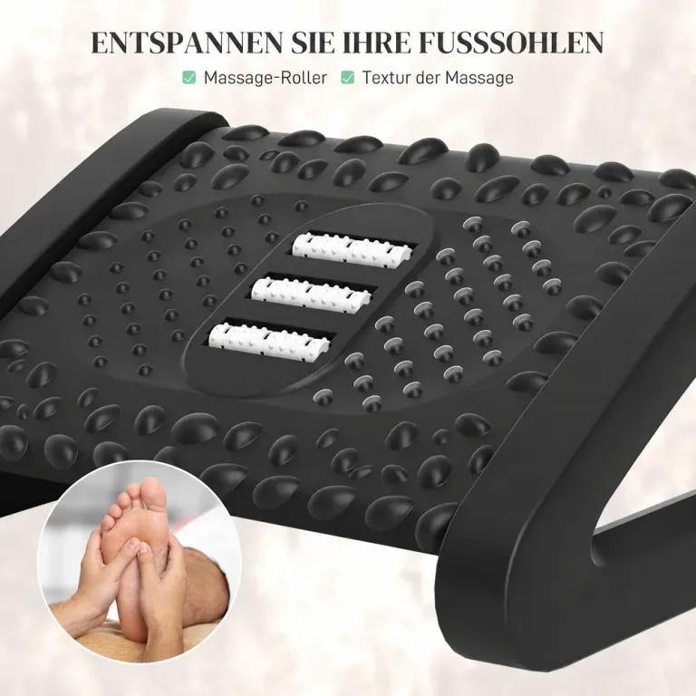 Fotstöd Skrivbord Svart av Plast Ergonomiskt