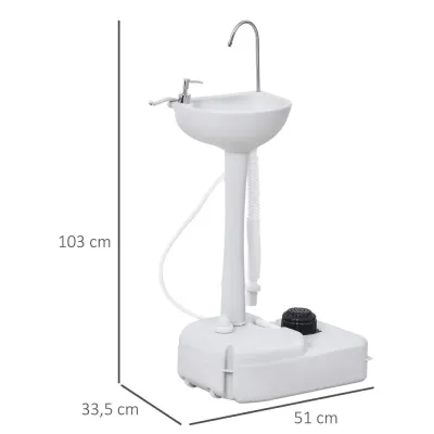 Campingvask med Tank Smidigt Handfat 51 x 33,5 x 103 Cm