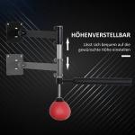 Väggmonterat Boxningsställ med Speedball och Reflex Bar, Höjdjusterbar, Svart/Röd