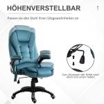 Gamingstol med Massage och Värme, Ergonomisk Kontorsstol i Blått Konstläder, Bekväm Spelstol med Hög Rygg, Blå, 68 x 72 x 110-120 cm, 120 kg