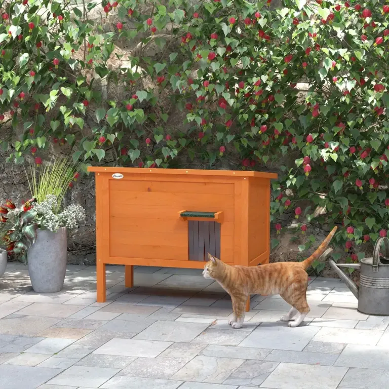 Katthus för Utomhusbruk 85 x 50 x 68,5 cm, Orange