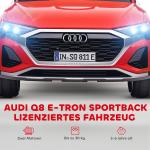 Elbil för Barn Audi Q8 med Fjärrkontroll och Musik samt LED Strålkastare för Lek och Motion Hållbar och Säker Röd Plast 12V 3–5 km/h