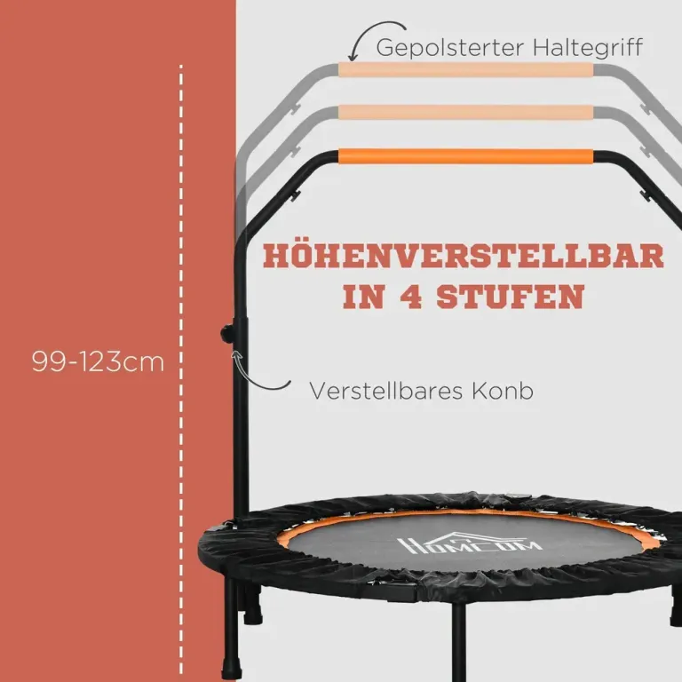 Studsmatta Fitness Rebounder Hopfällbar Svart 102 Cm