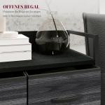 Kommod och Sideboard med 4 Tyglådor i Industriell Design för Sovrum Hållbar och Stabil Svart Stål och MDF 60 x 29 x 85 cm