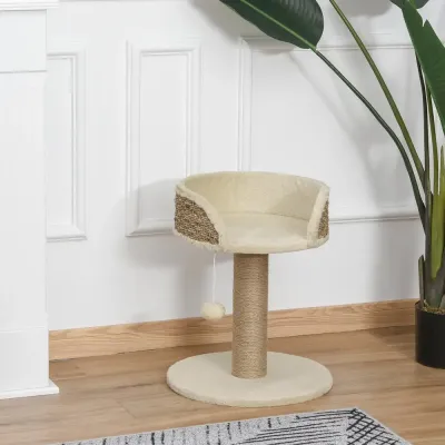 Klösträd Krämvit av Sisal och Plysch 49 cm