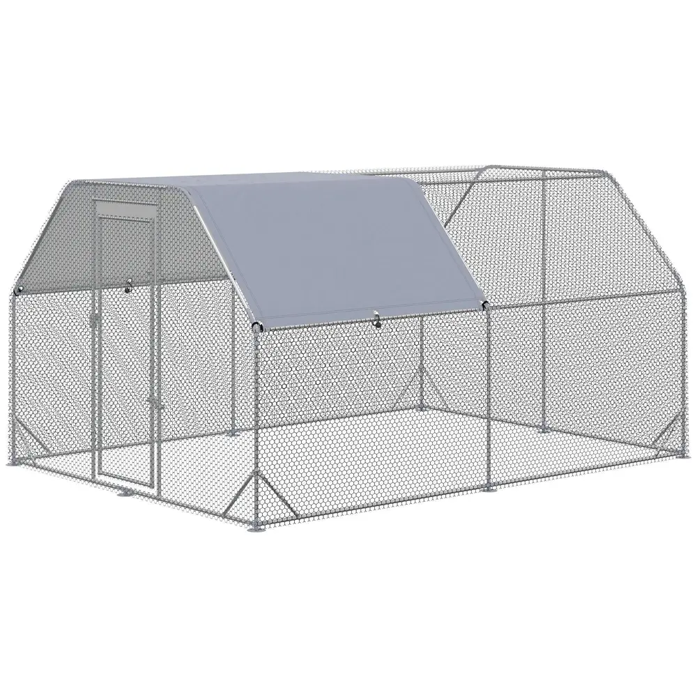 Hönshus Hönsgård Silver av Stål 280 x 380 x 195 Cm