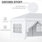 Gazebo Trädgårdspaviljong Vit av Stål och Oxford Tyg för Trädgård Hopfällbar med UV-skydd Sidoväggar och Fönster 5,85 x 2,95 m