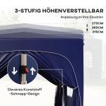 Lusthus Paviljong Pop-Up Partytält Mörkblå av Polyester och Metall för Camping och Trädgårdsfester Vintertätt Tält med 4 Sidoväggar UV50+ 3 x 3 m