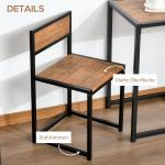 Matgrupp Matbordsset Natur av Metall och Trä för Små Rum Köksbord med 2 Stolar Matrumsgrupp Modern Design